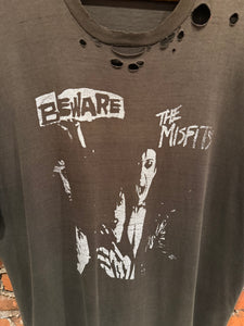 Vintage 90s Distressed Beware The Misfits Band Shirt (XL)