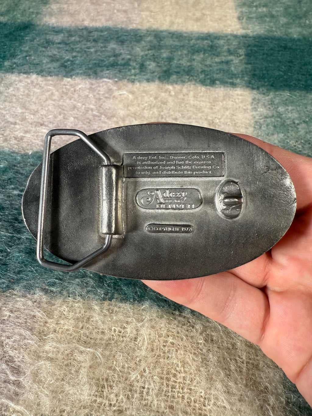Vintage 1977 Schlitz Beer 3D Belt Buckle