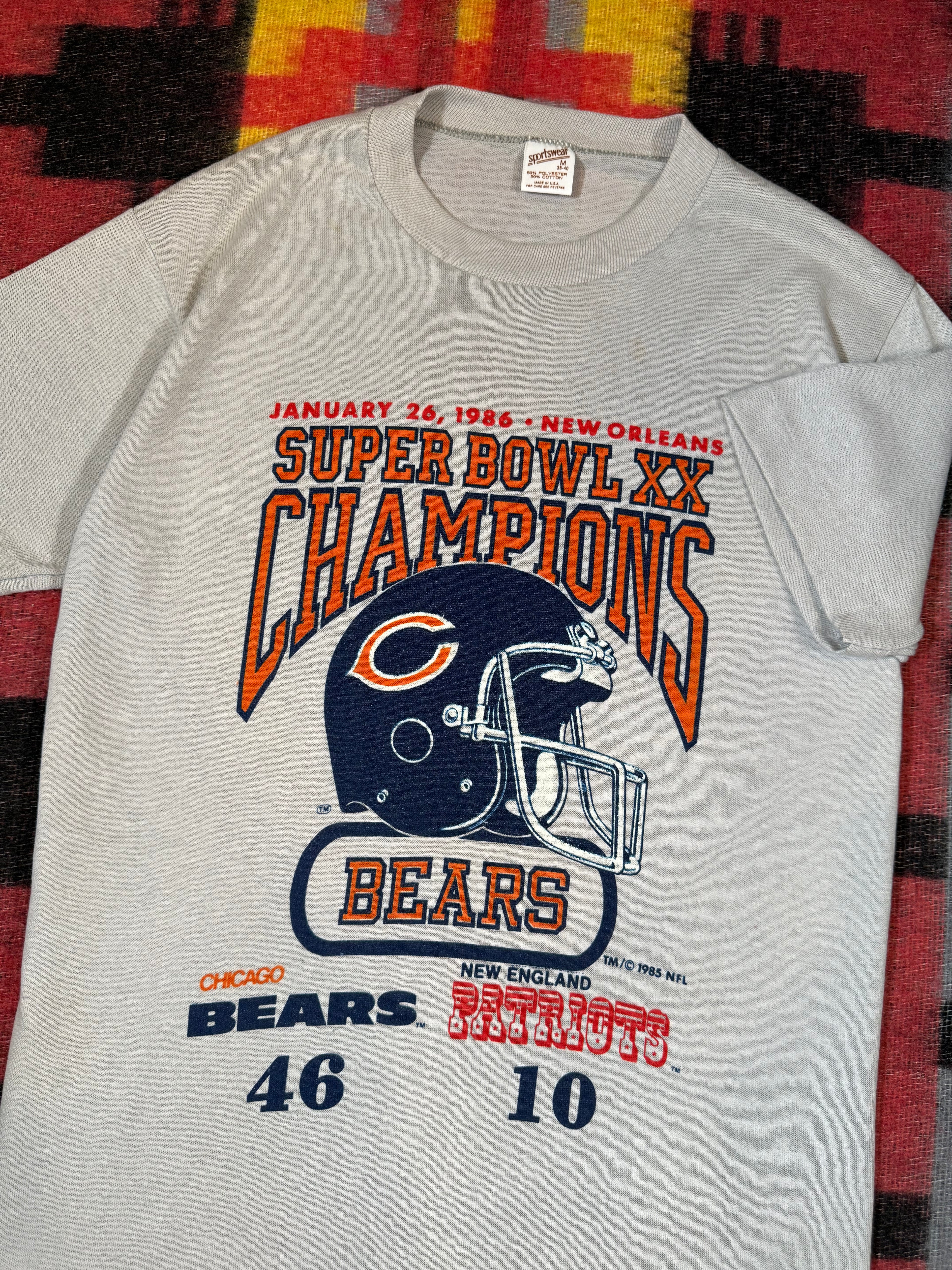 Vintage 1985 Chicago Bears Super Bowl Tee (S)
