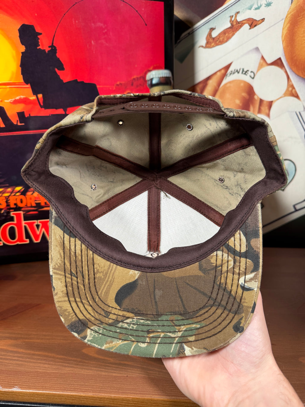 Vintage Golden Harvest Camo K Products Trucker Hat