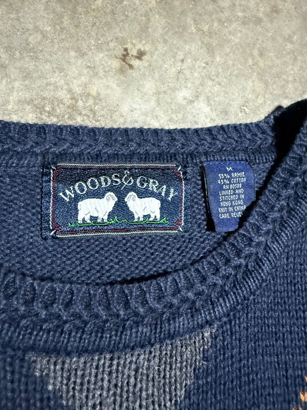 Vintage Woods & Gray Argyle Pattern Sweater (M)