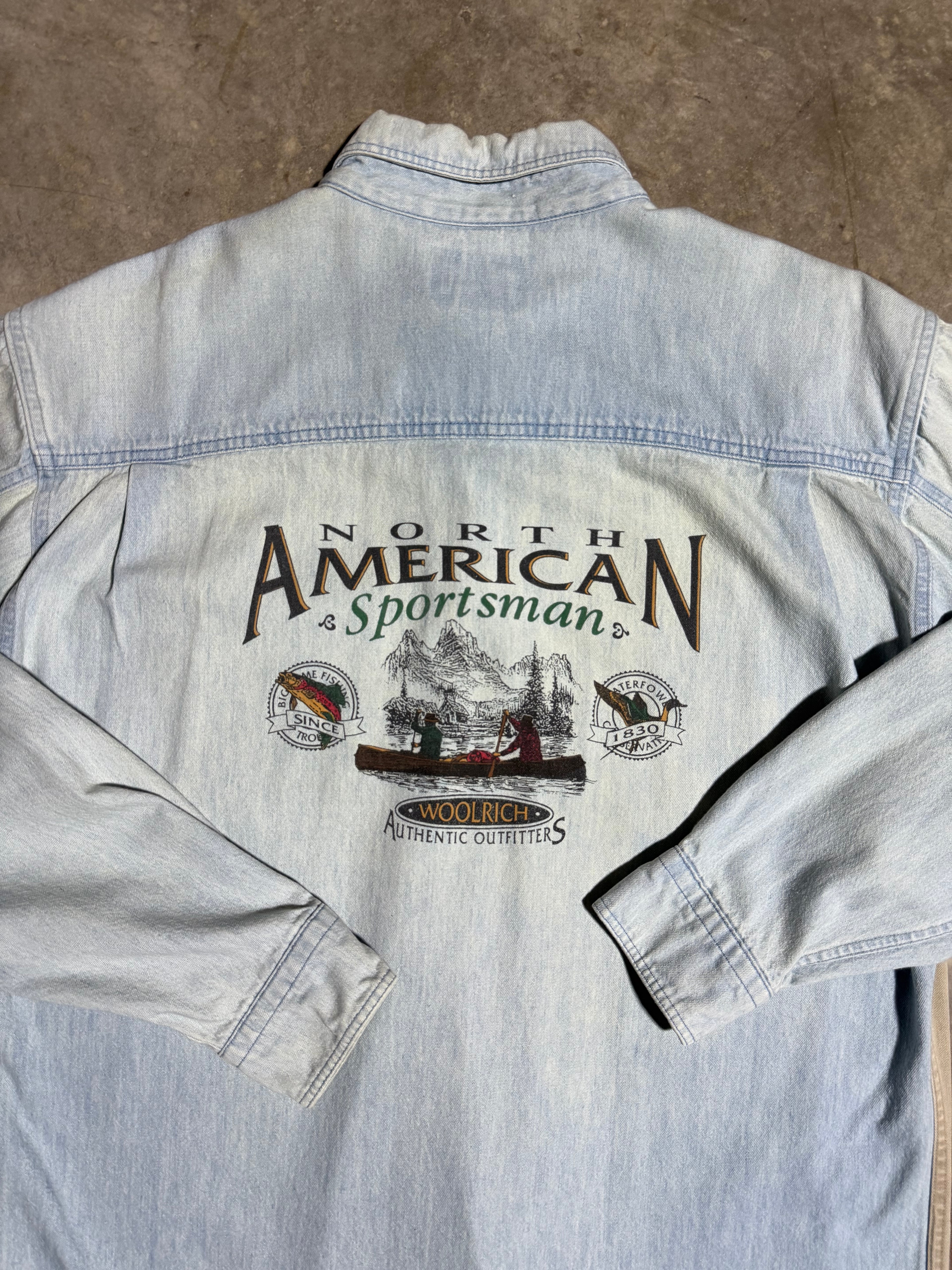 Vintage Woolrich Sportsman Denim Buttondown Shirt (L)