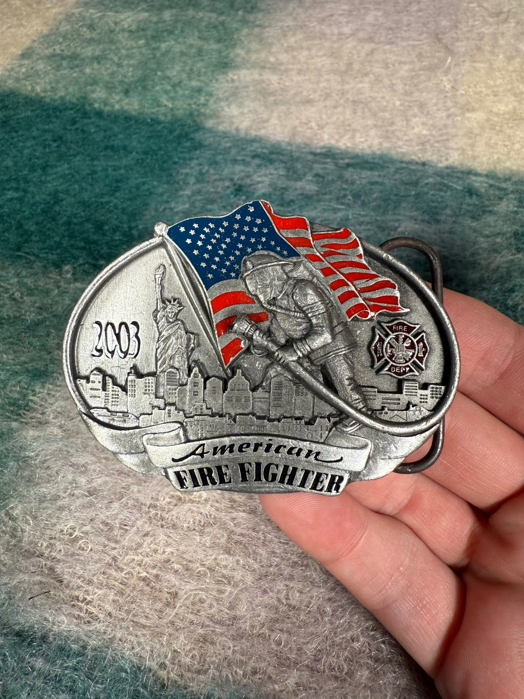 Vintage 2003 American Firefighter Belt Buckle
