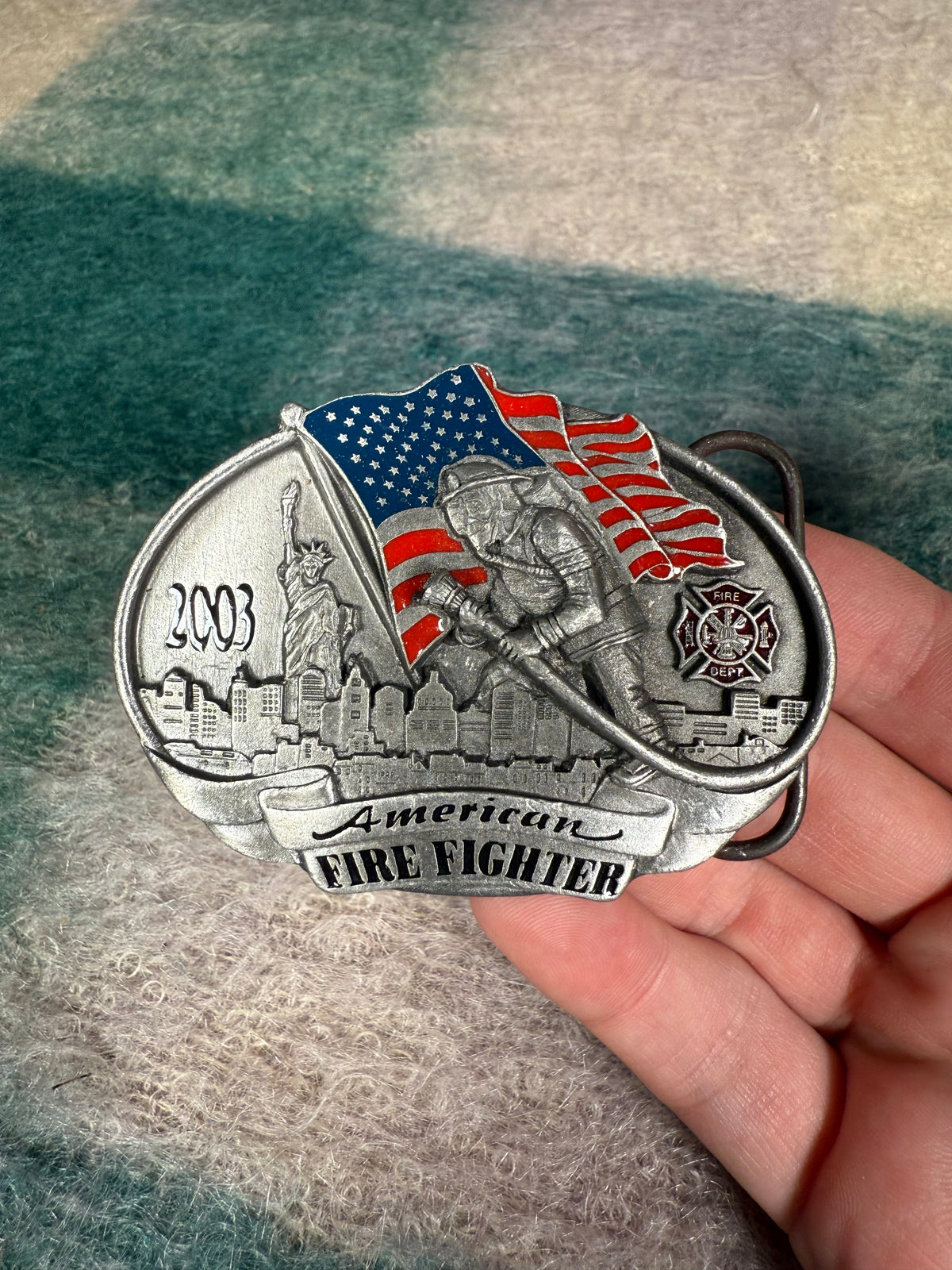 Vintage 2003 American Firefighter Belt Buckle