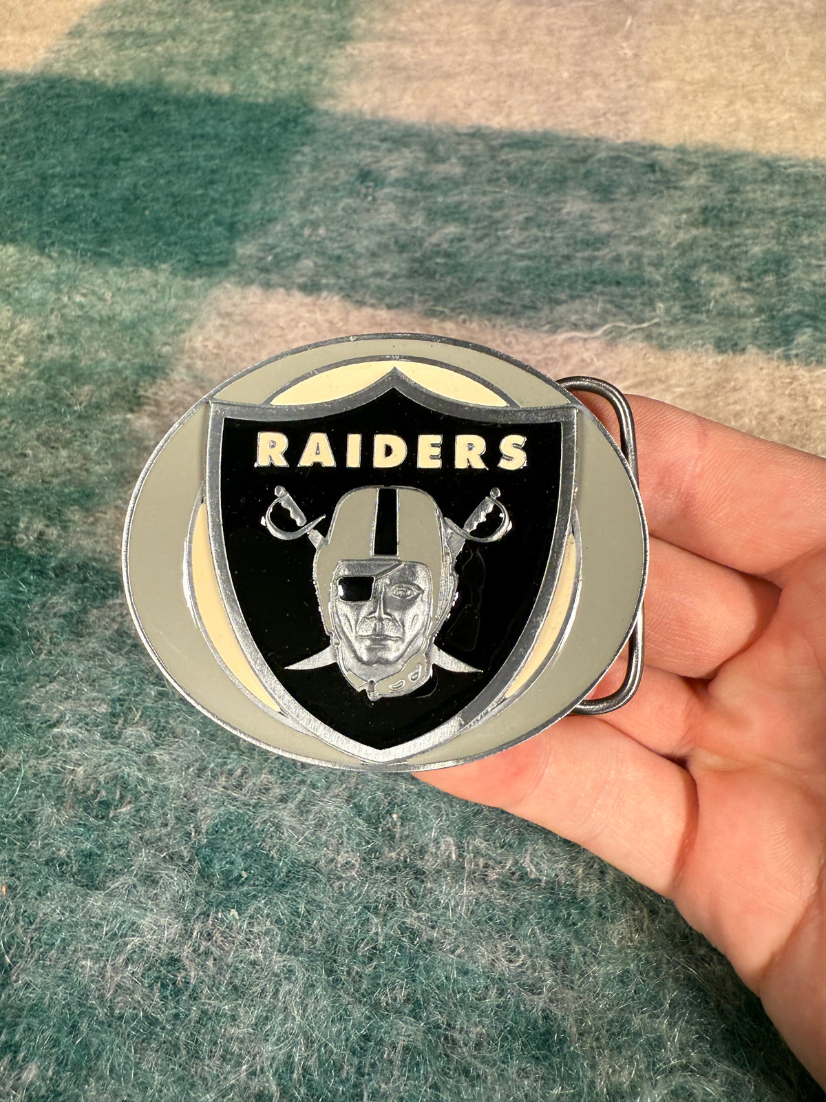 Vintage 2000s Raiders Logo Belt Buckle