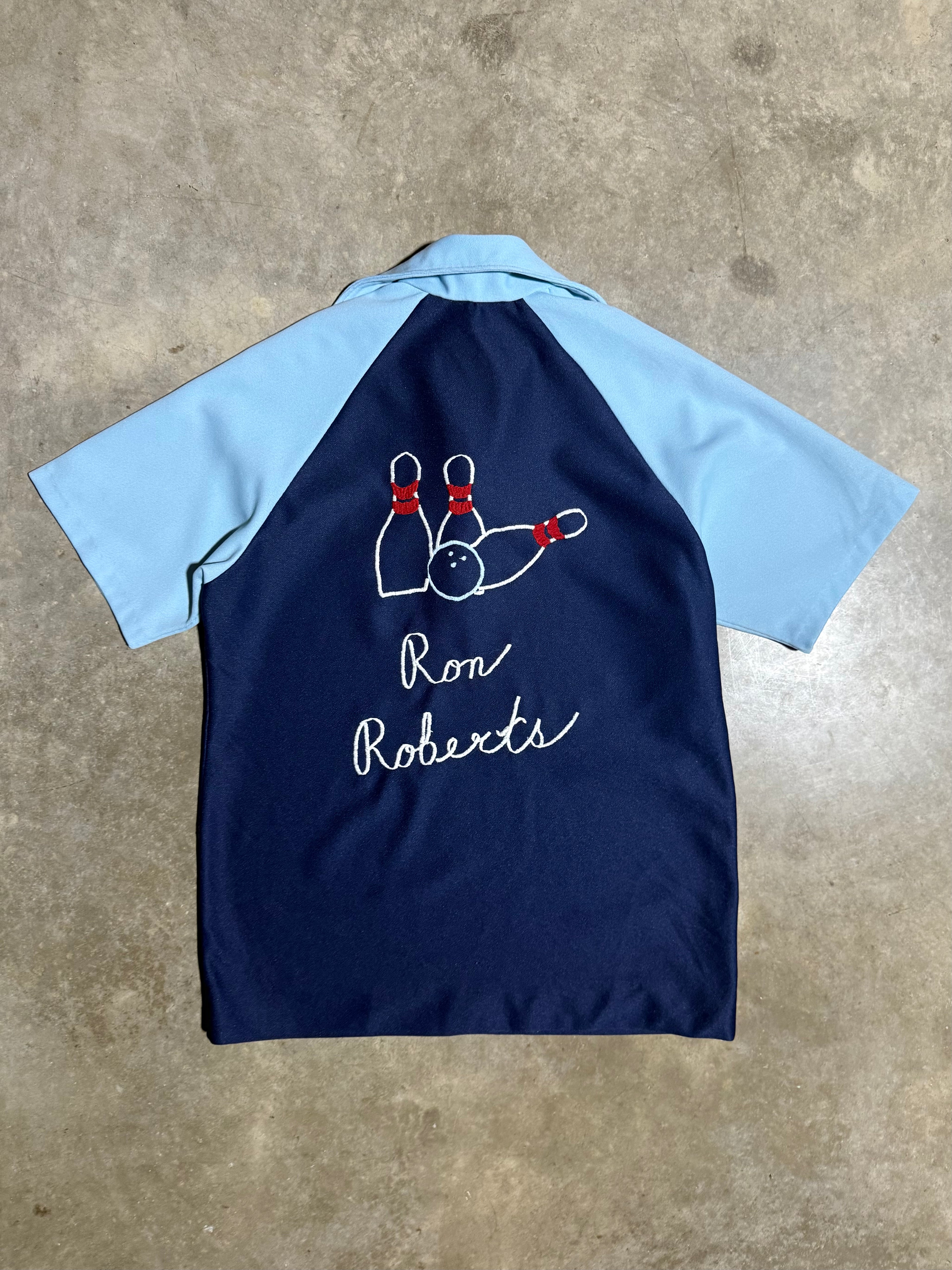 Vintage 70s Ron Roberts Chainstitched Bowling Shirt (M)