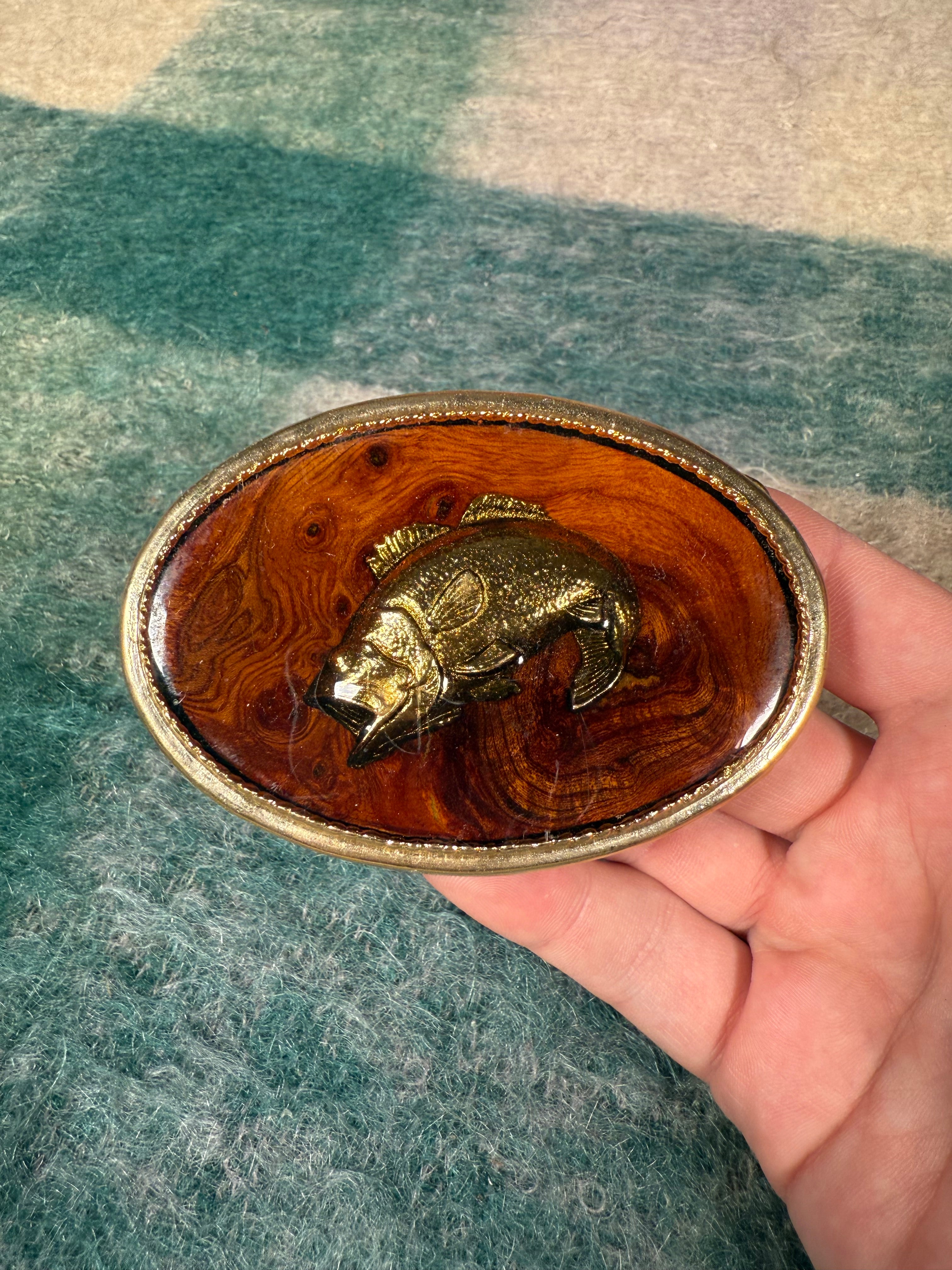 Vintage Fish Wood Belt Buckle