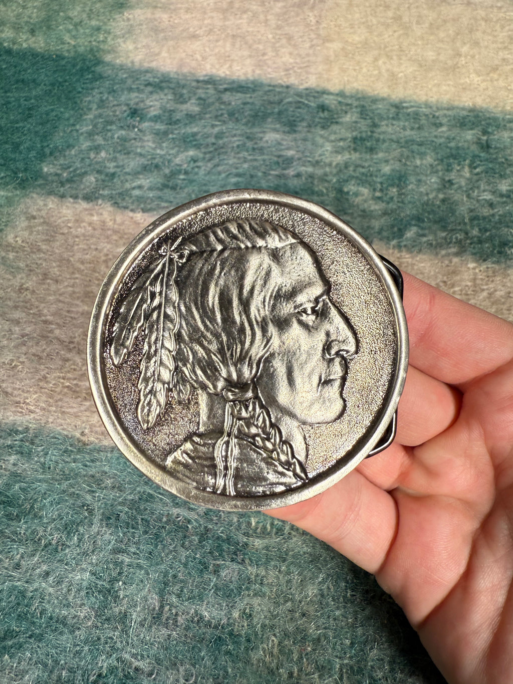 Vintage Native American Circle Belt Buckle