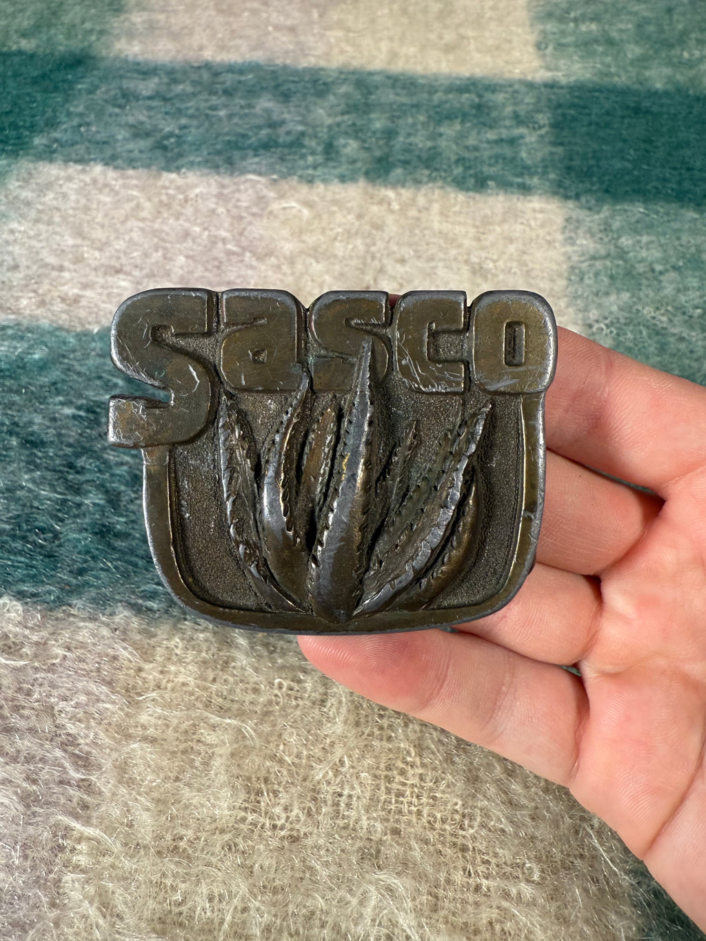 Vintage Sasco Aloe Plant Belt Buckle