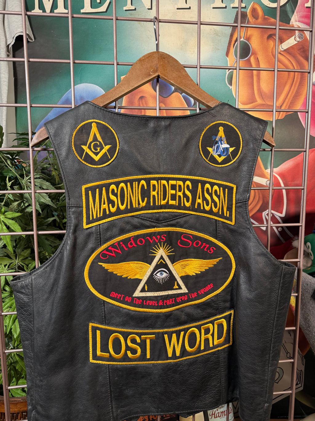 Masonic Riders Biker Leather Vest (L)