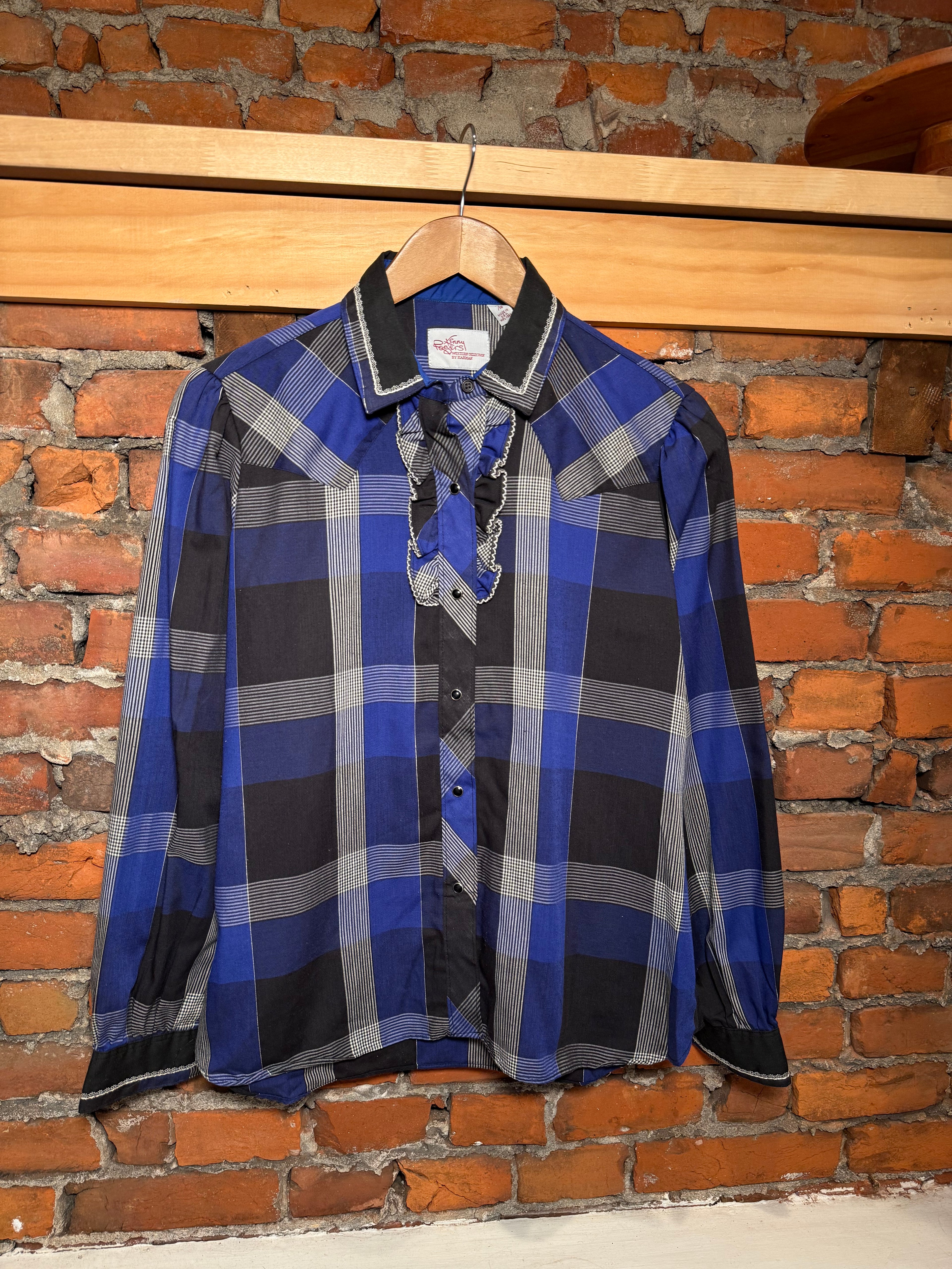 Vintage Kenny Rogers Blue Pearl Snap Western Shirt (WM)
