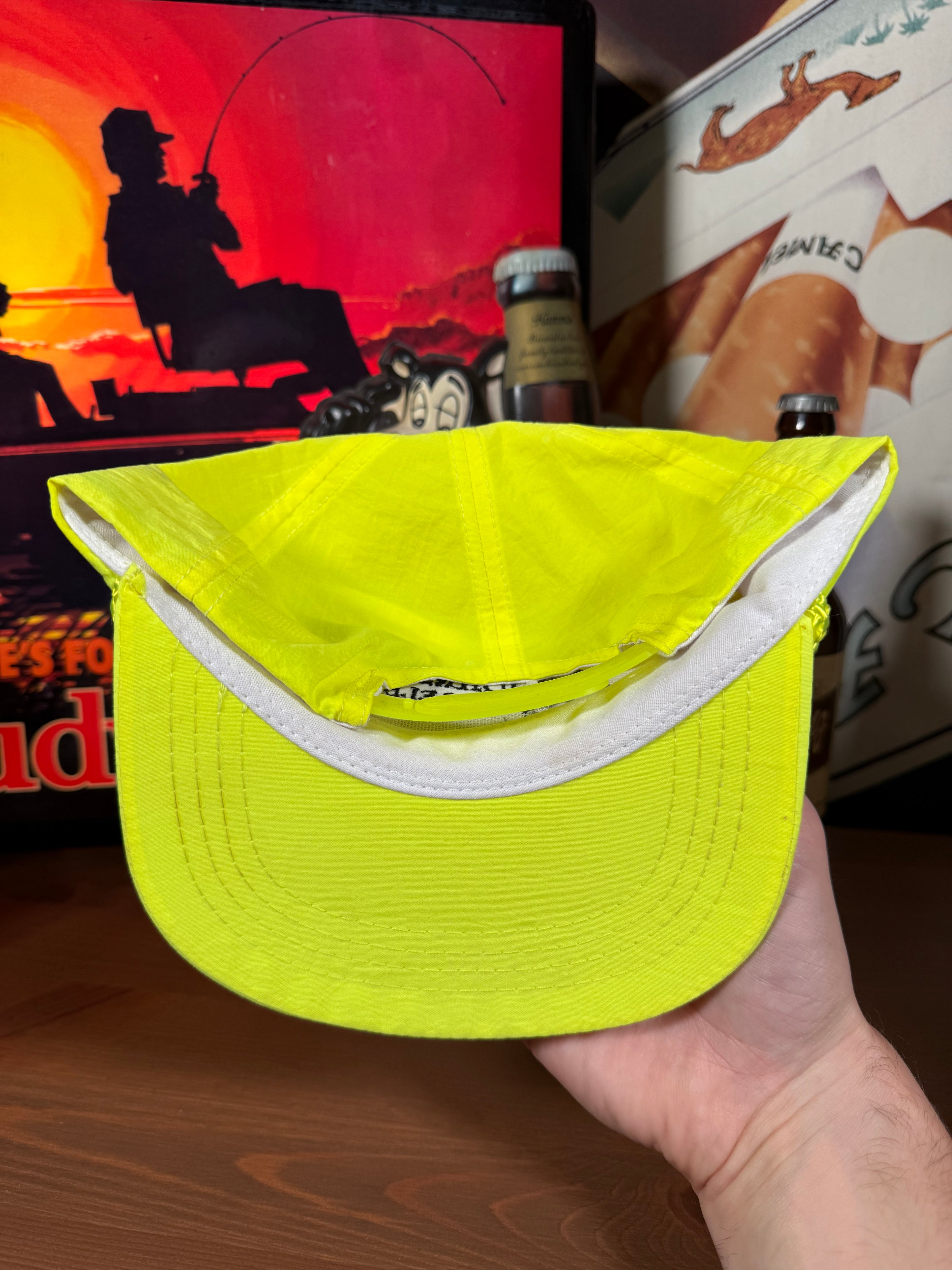 Vintage 80s Johnson Mill and Elevator Neon Hat
