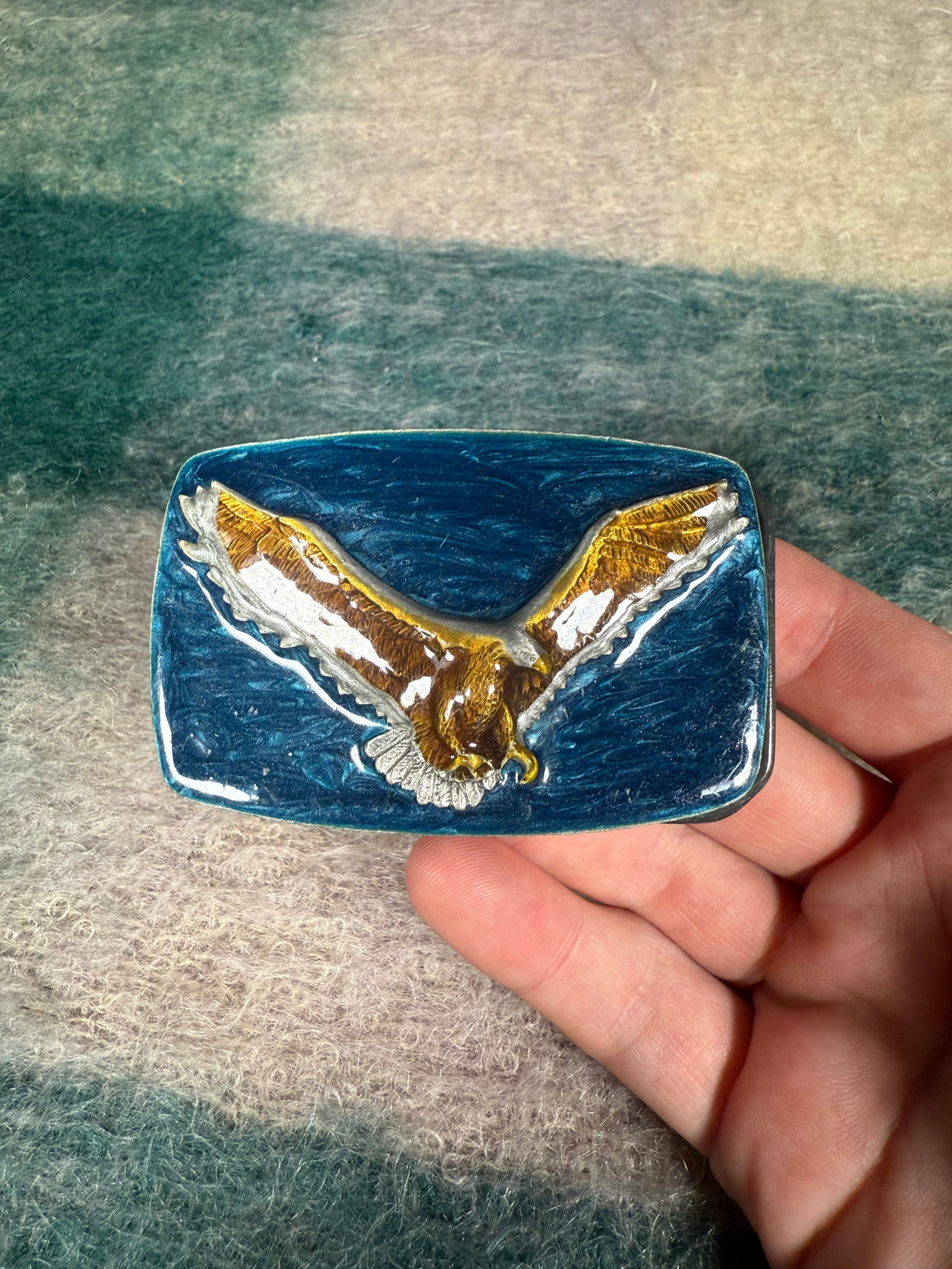 Vintage Multicolor Eagle Belt Buckle