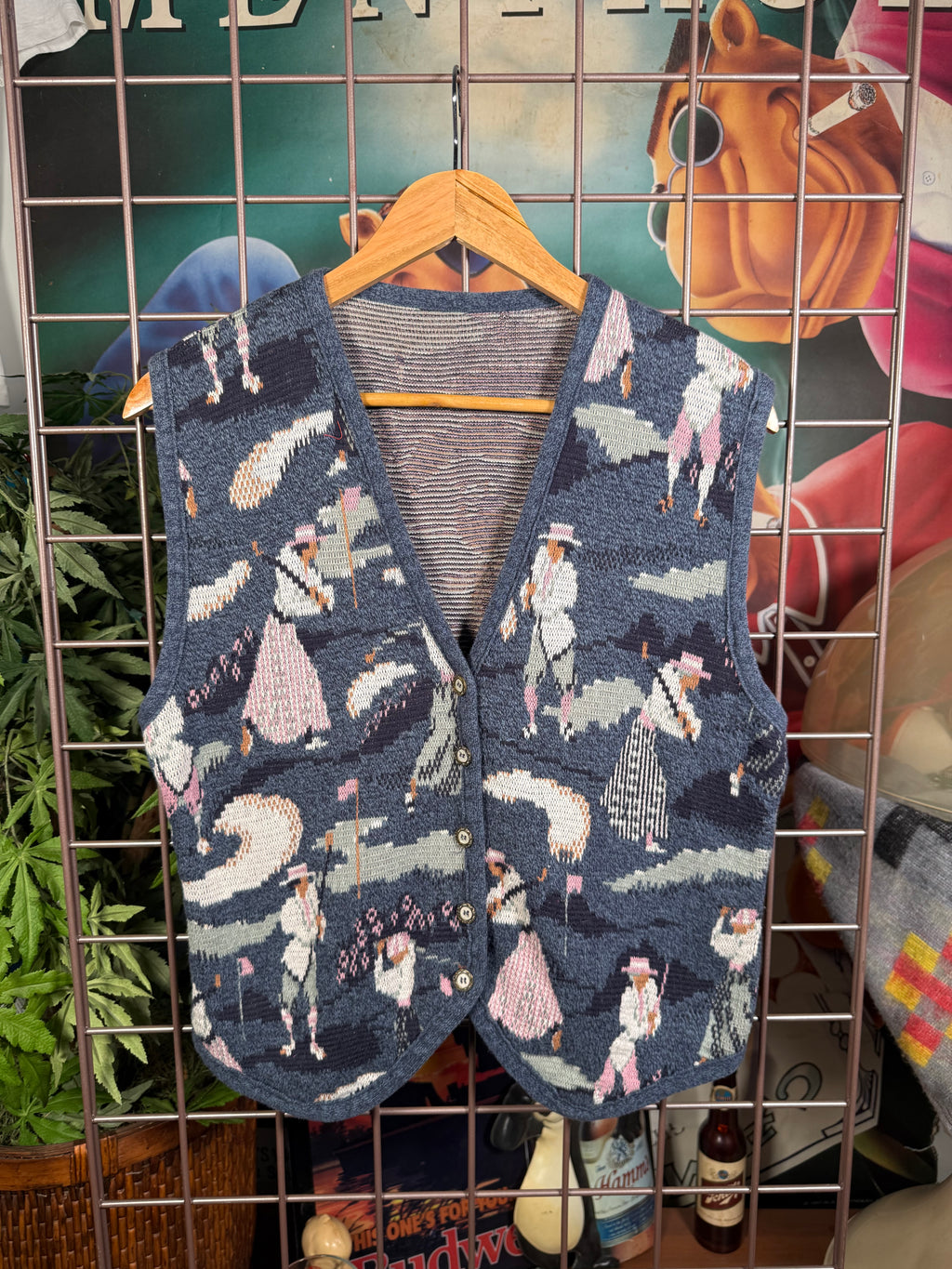 Vintage Golf Cardigan Sweater Vest (WM)