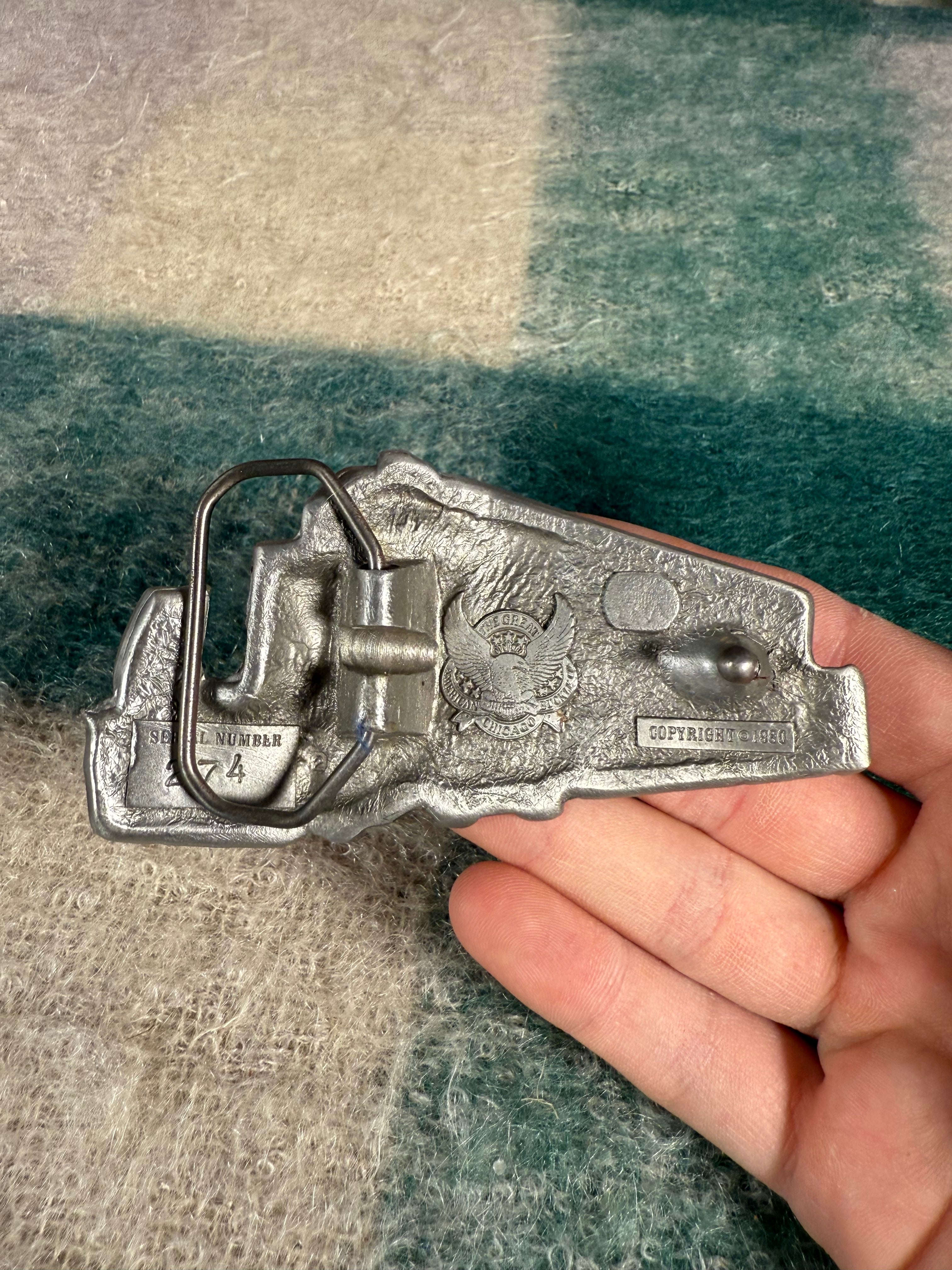 Vintage 3D Train Belt Buckle