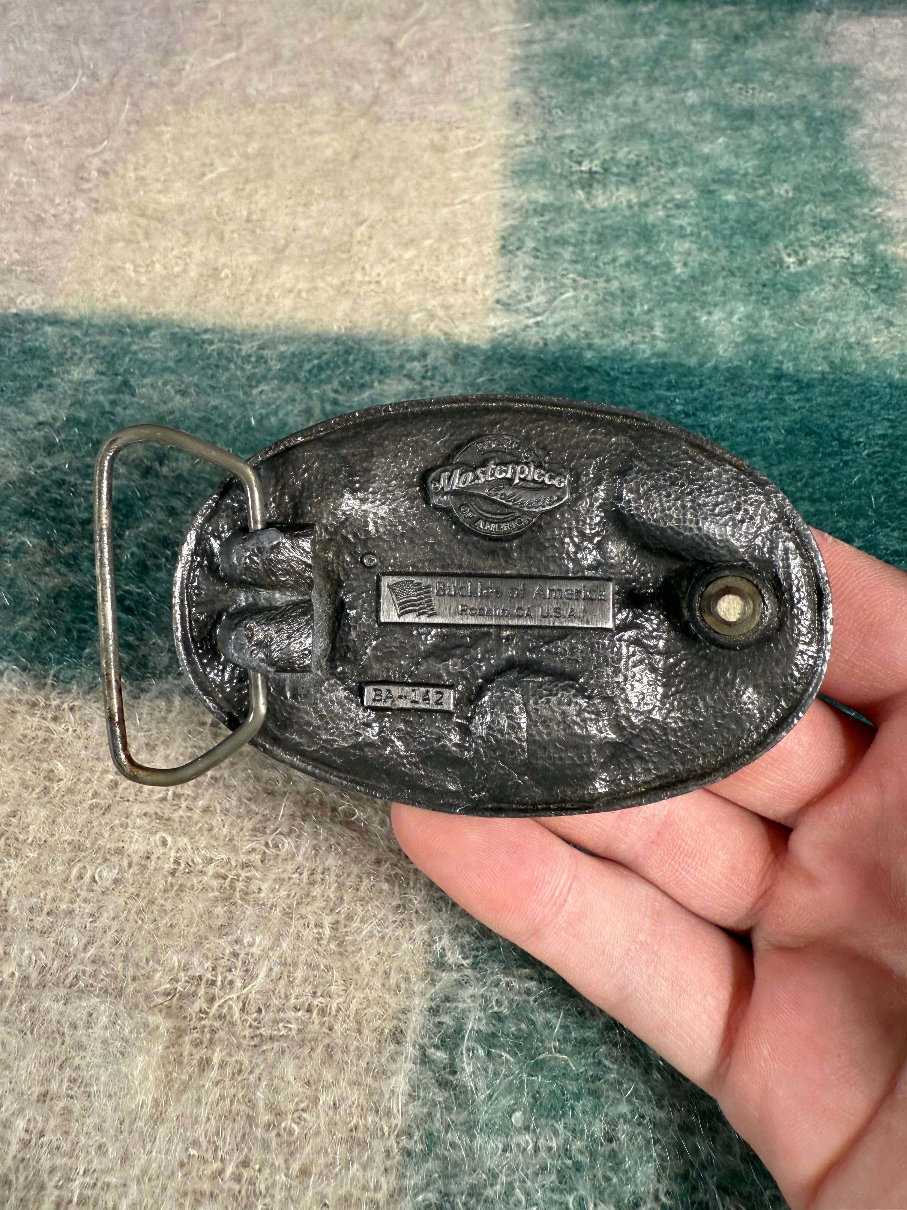 Vintage Nighttime Wolf Belt Buckle