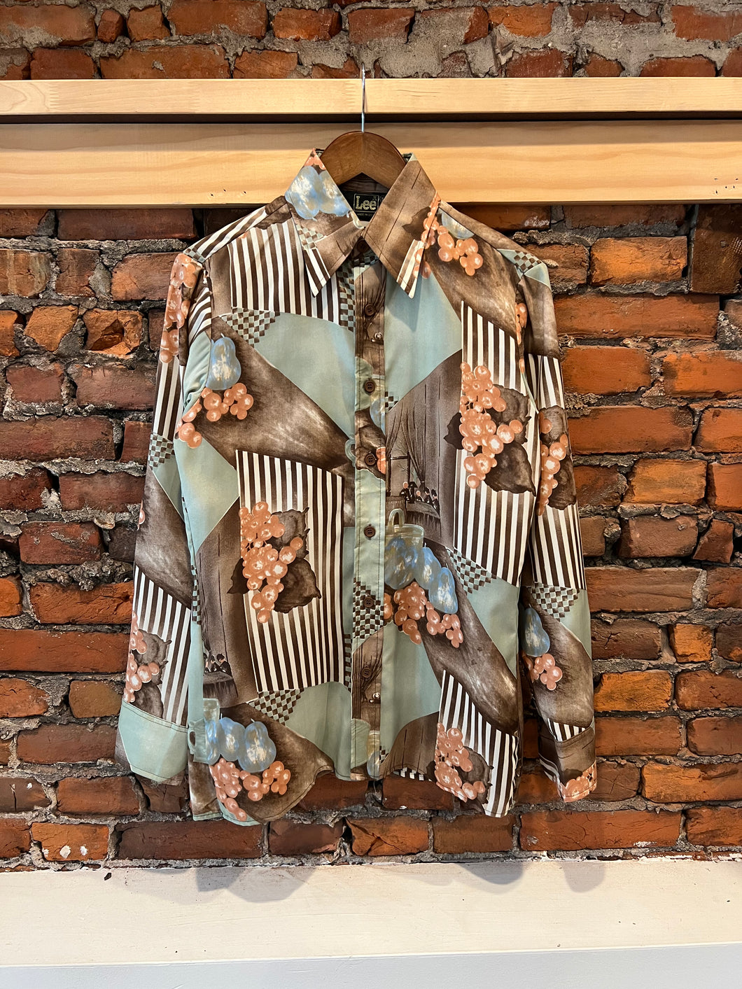 Vintage 70s Lee Grapes Button Up Shirt (S)