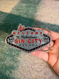 Vintage 2000s Welcome to Sin City Belt Buckle