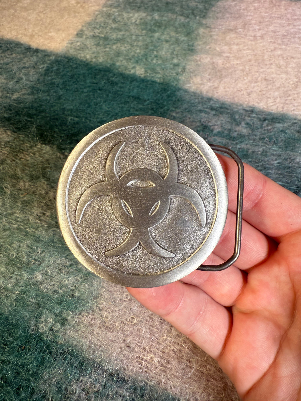 Vintage Bio-Hazard No Color Belt Buckle