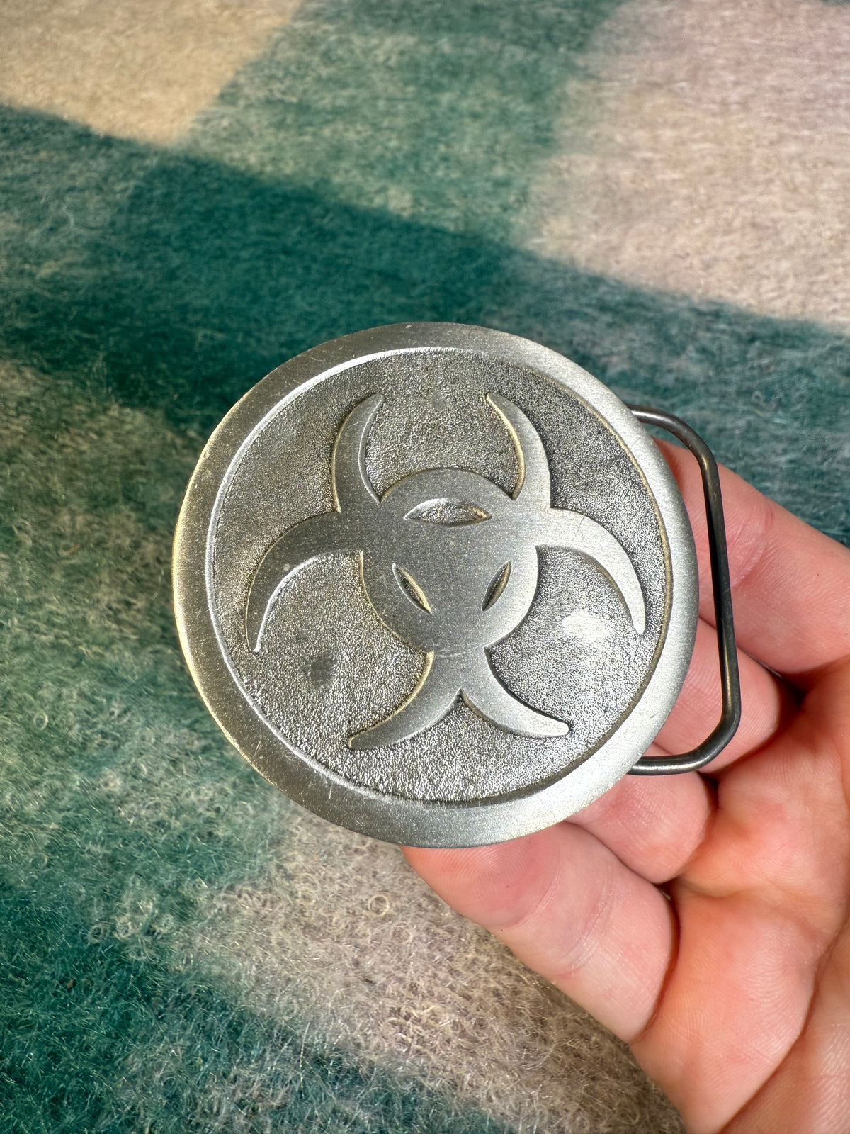 Vintage Bio-Hazard No Color Belt Buckle