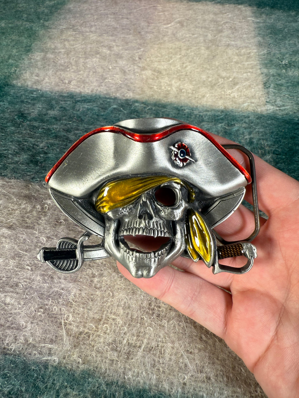 Vintage Pirate Skeleton Belt Buckle