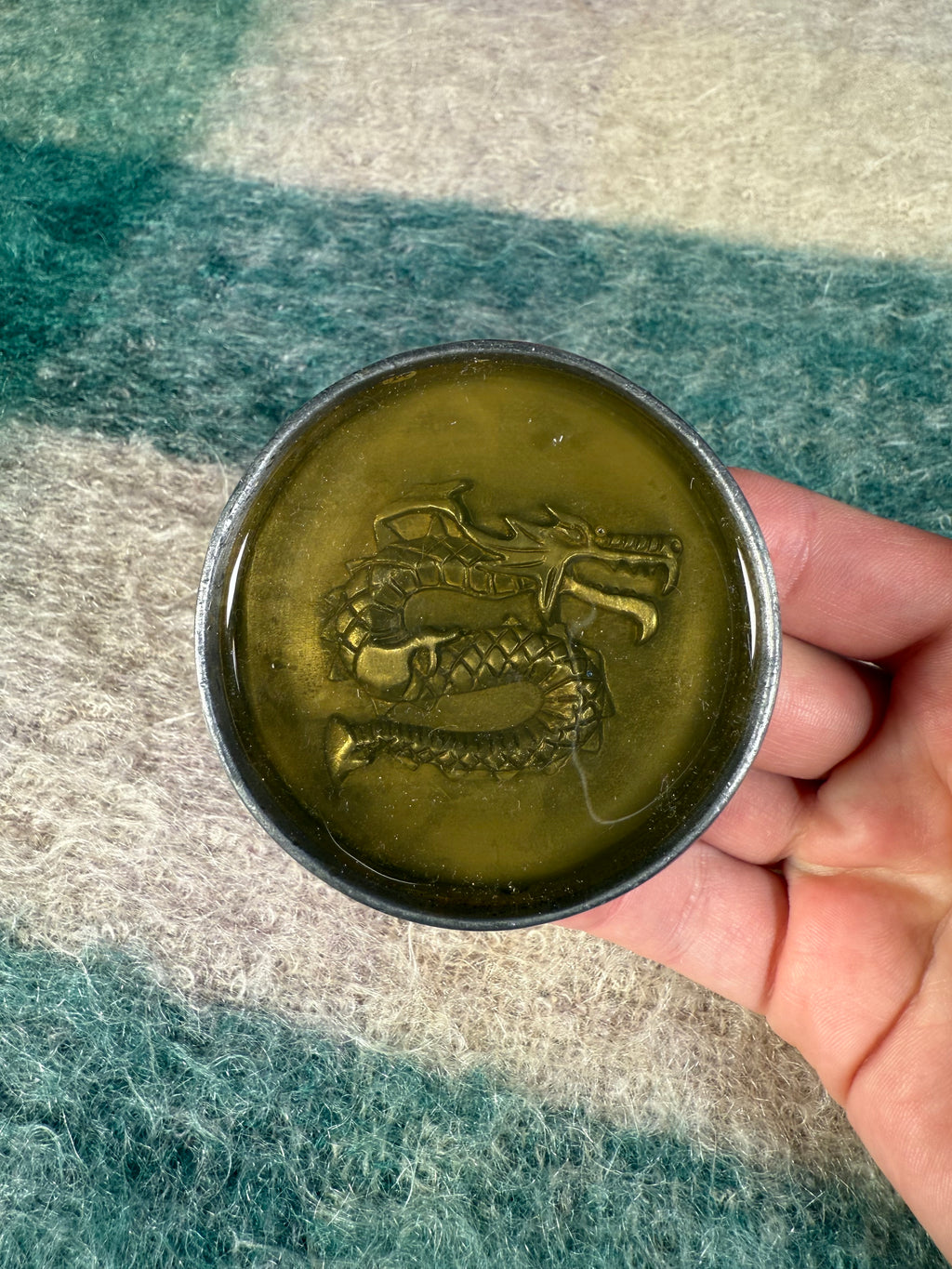 Vintage Dragon in Yellow Resin Belt Buckle