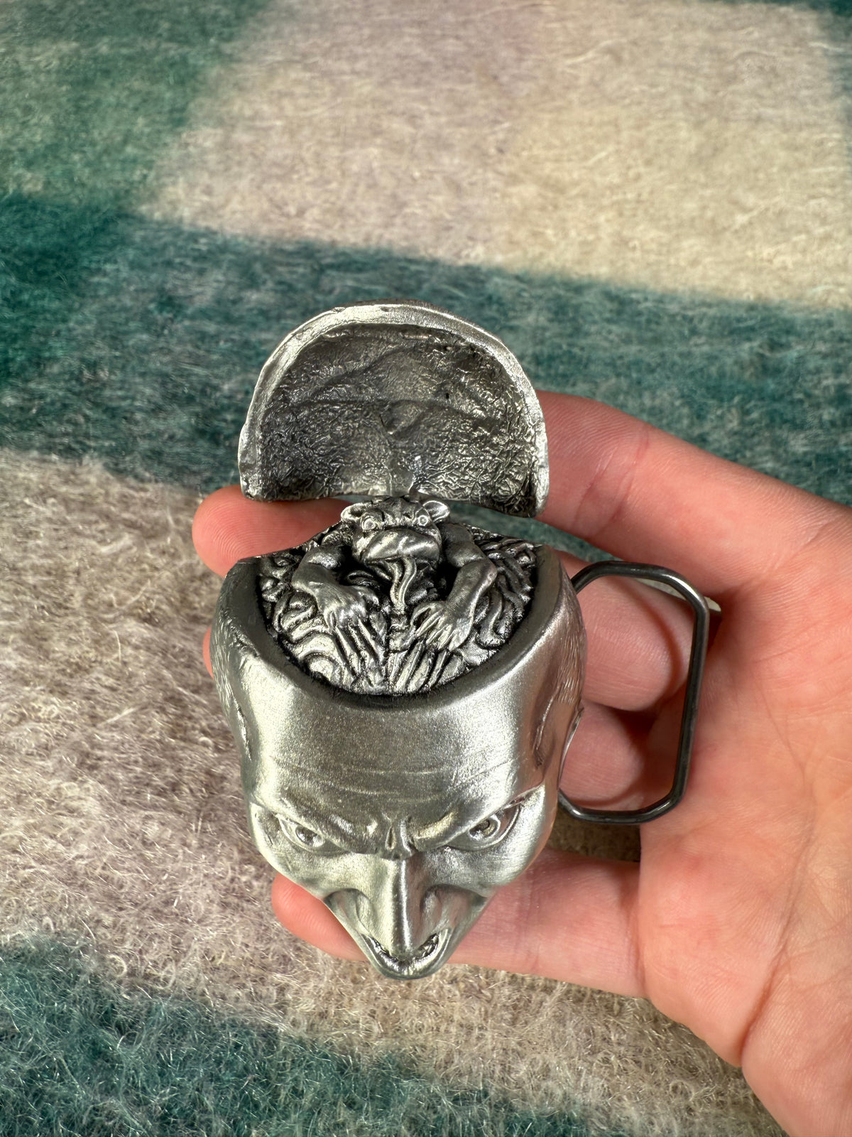 Vintage Zombie Brain Moving Belt Buckle