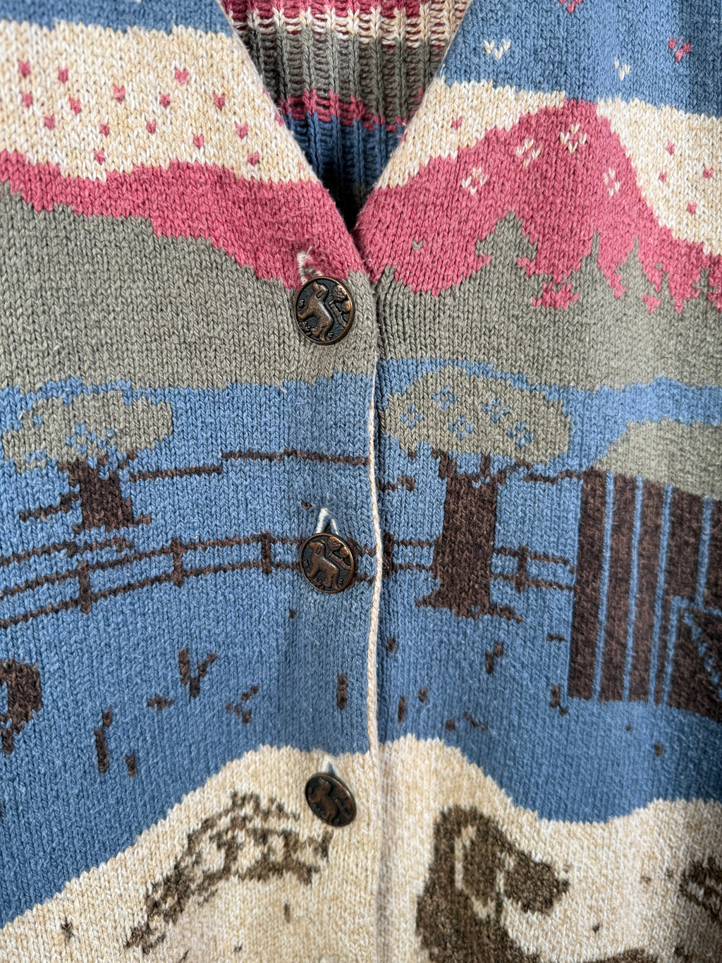 Vintage Northern Reflections Dog Landscape Knit Sweater(L)