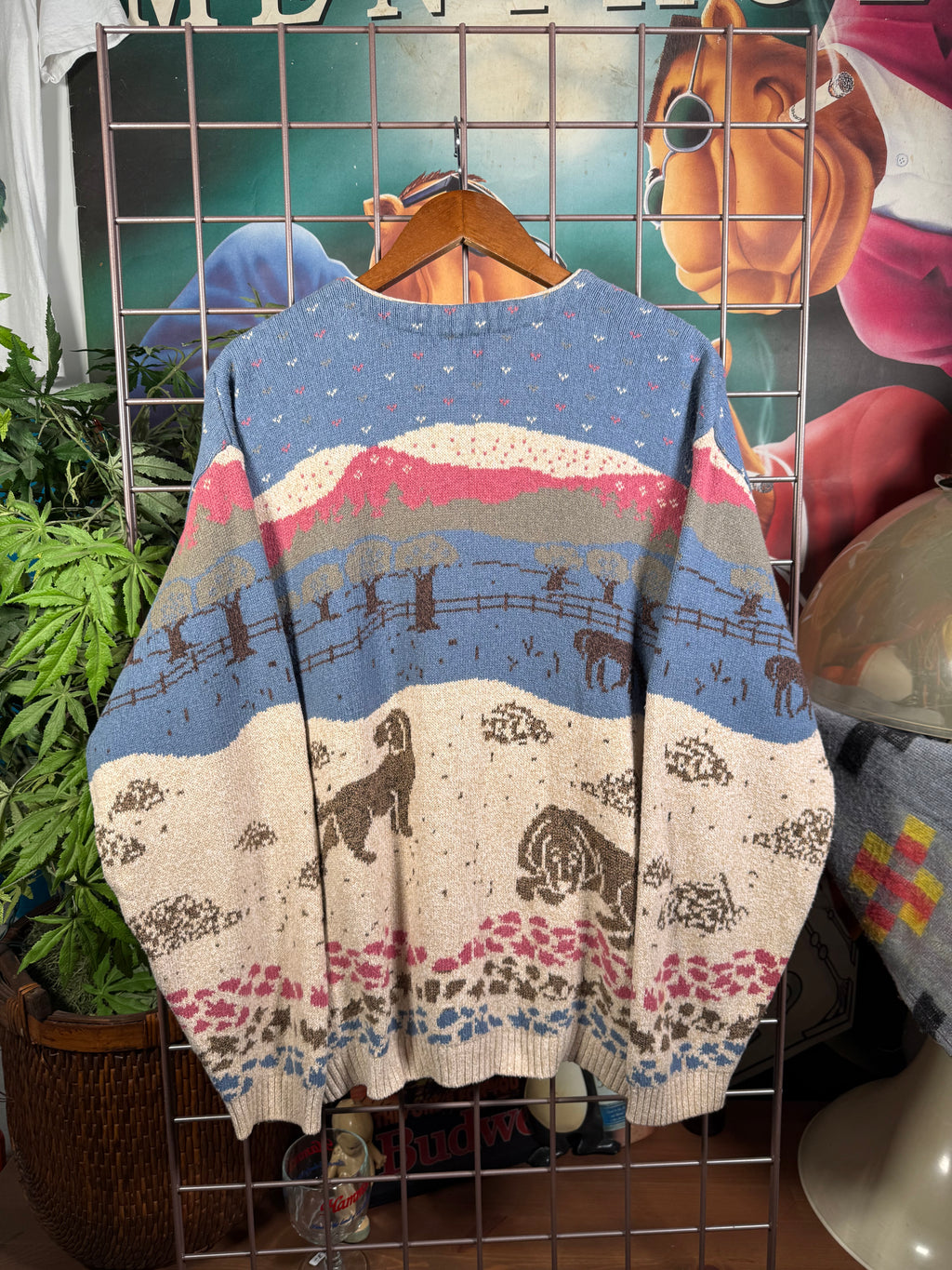 Vintage Northern Reflections Dog Landscape Knit Sweater(L)