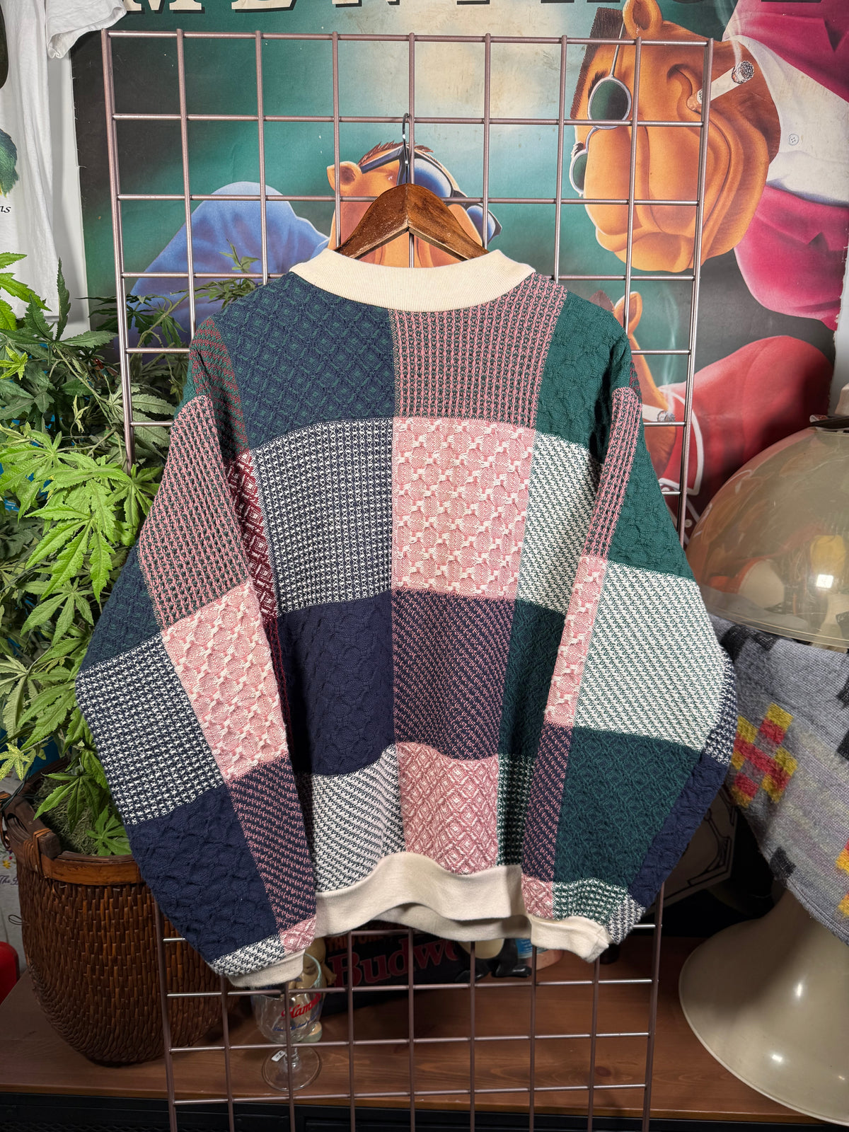 Vintage Sugar Street Weavers Patchwork Sweater (L)