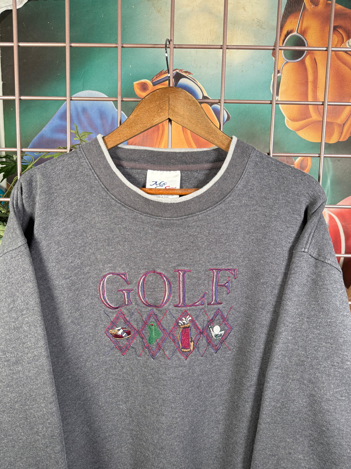 Vintage Golf Embroidered Sweatshirt(XL)