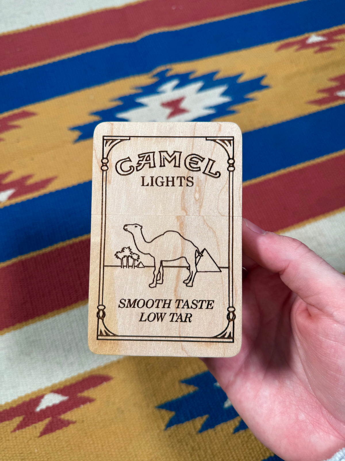 Vintage Camel Cigarettes Wooden Storage Box