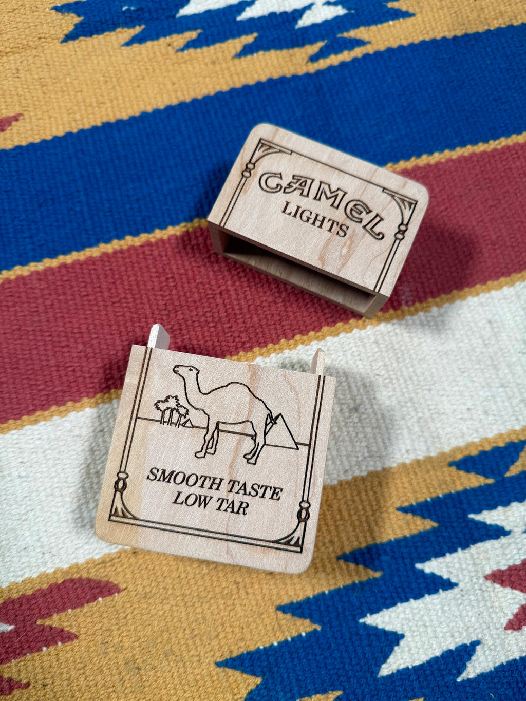 Vintage Camel Cigarettes Wooden Storage Box
