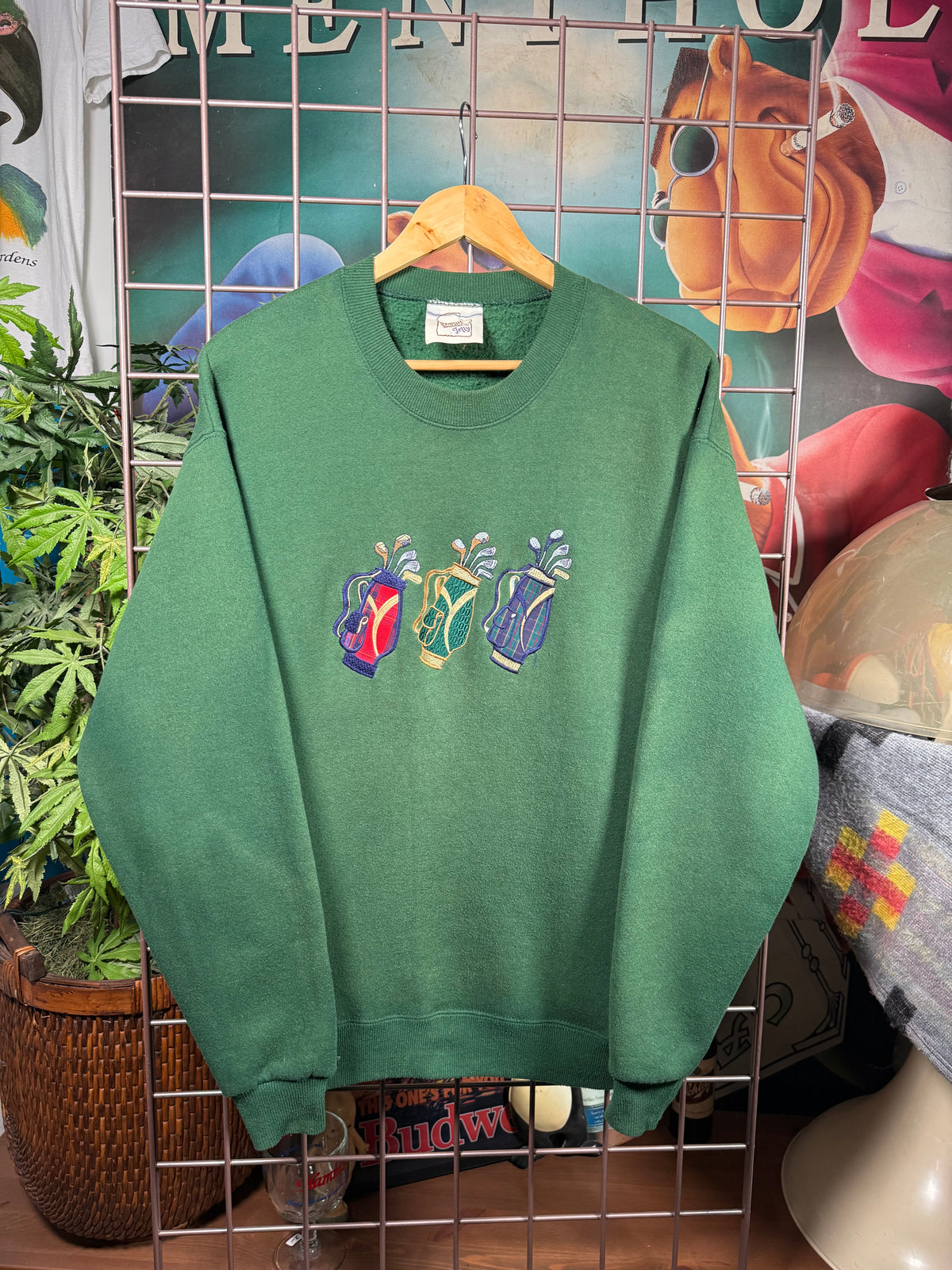 Vintage Golf Clubs Crewneck Sweatshirt(L)