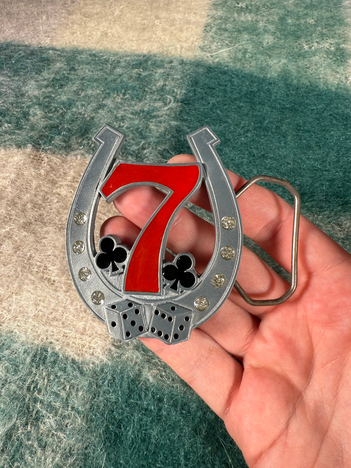 Vintage Lucky 7 Horseshoe Belt Buckle