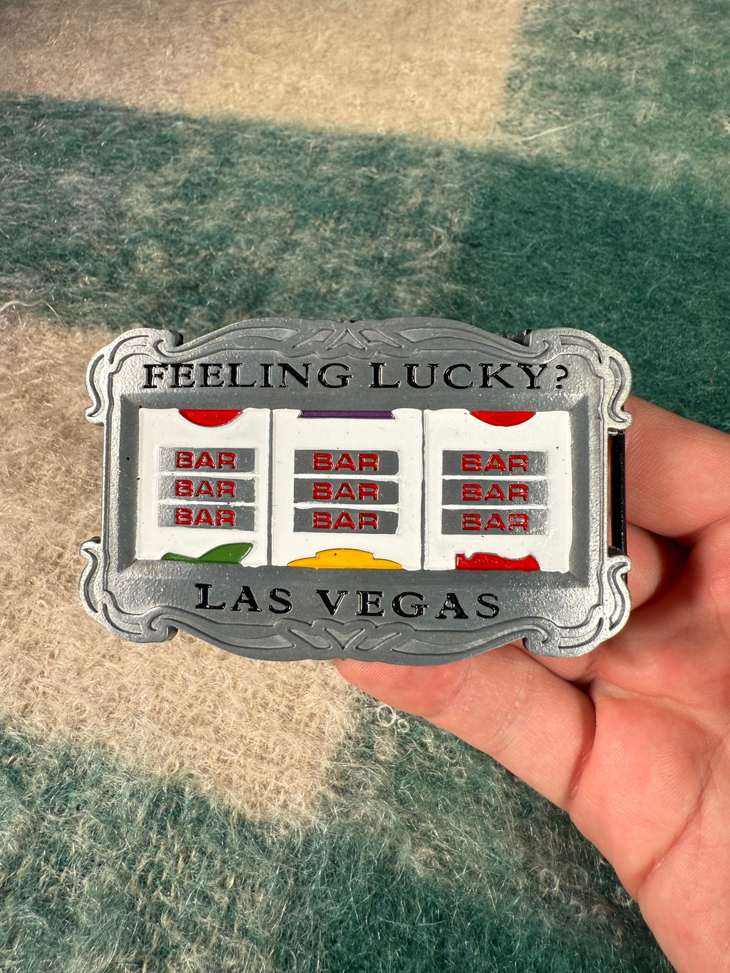 Vintage 2000s Feeling Lucky? Slot Machine Belt Buckle