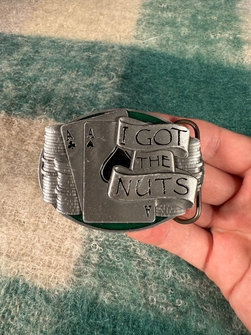 Vintage 2000s I’ve Got The Nuts Gambling Belt Buckle