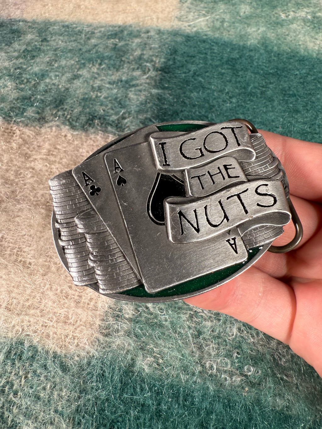 Vintage 2000s I’ve Got The Nuts Gambling Belt Buckle