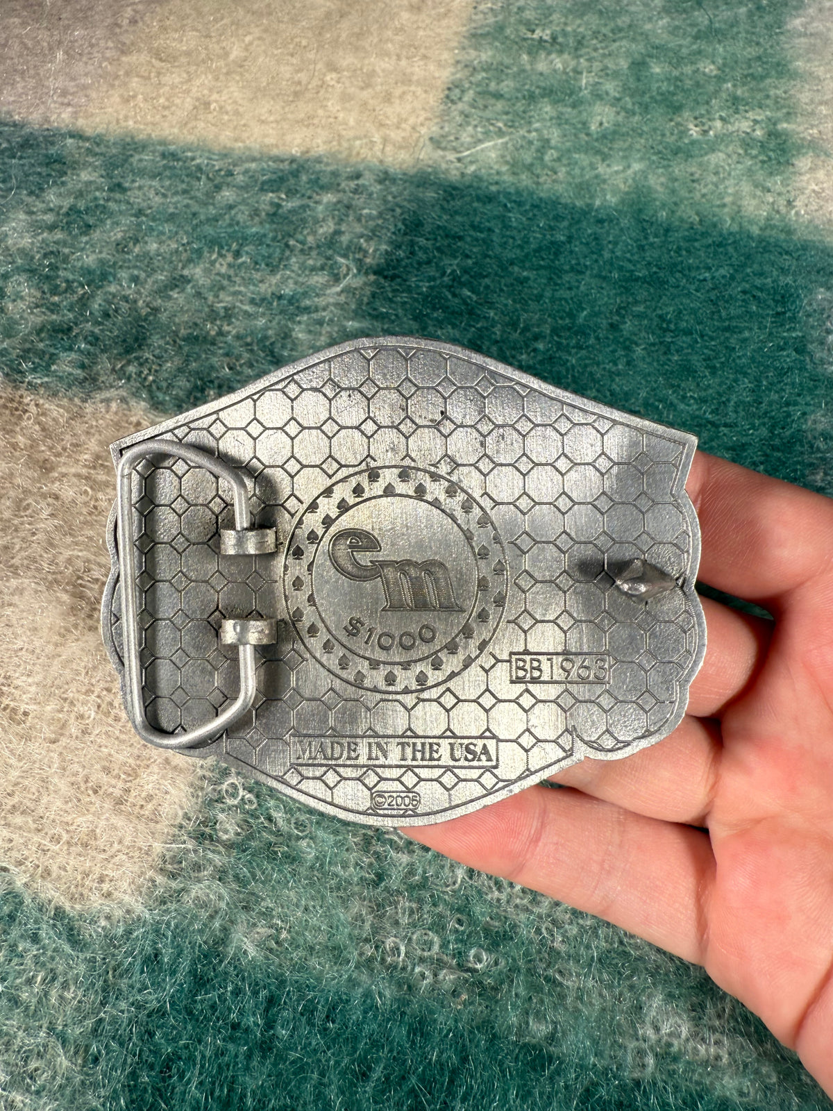 Vintage 2000s All In Gambling Belt Buckle