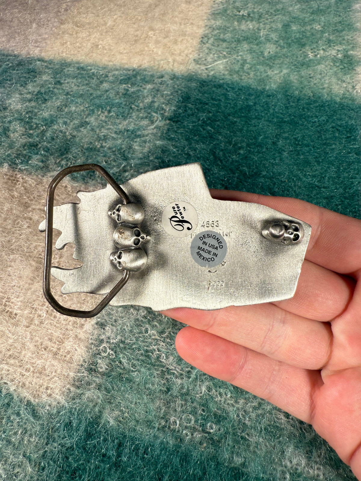 Vintage Flaming Dice Belt Buckle