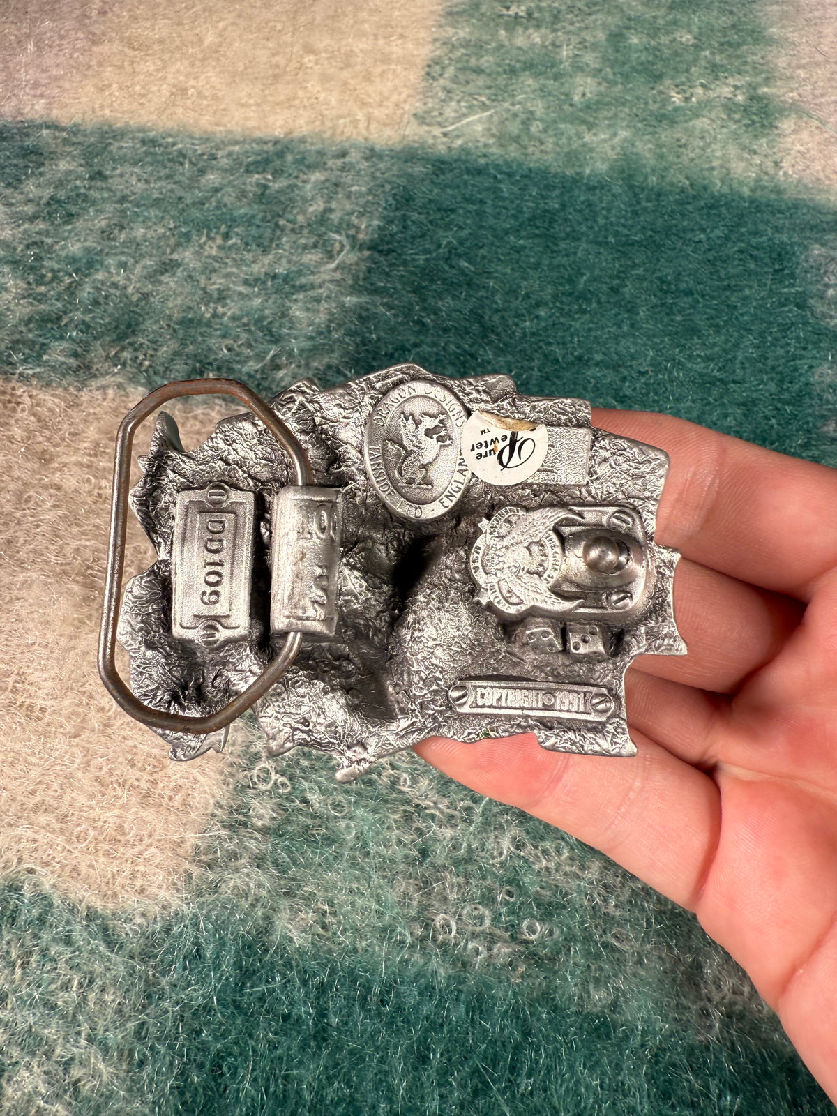 Vintage Multicolor Lady Luck Belt Buckle