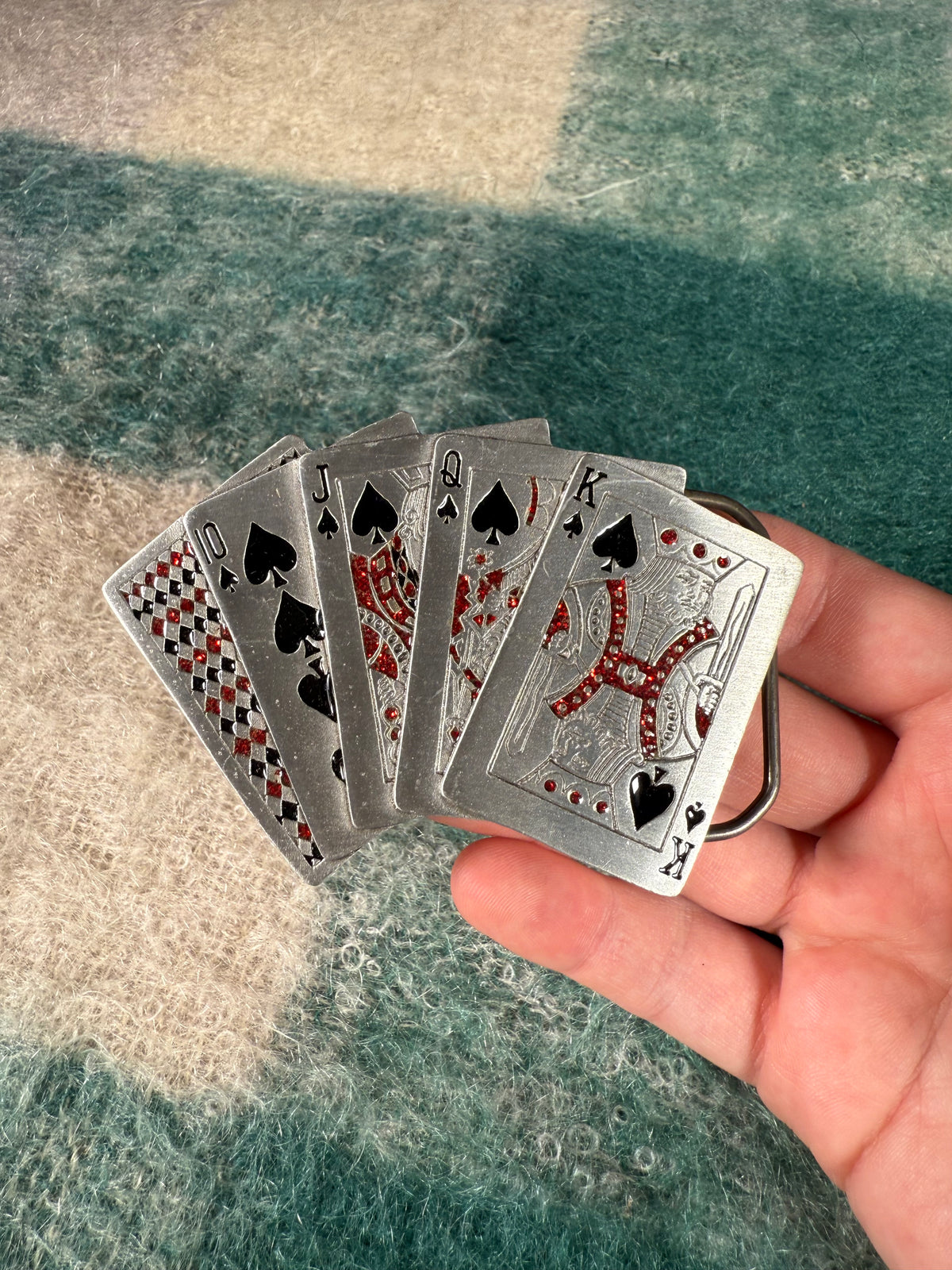 Vintage Deck of Cards Belt Buckle