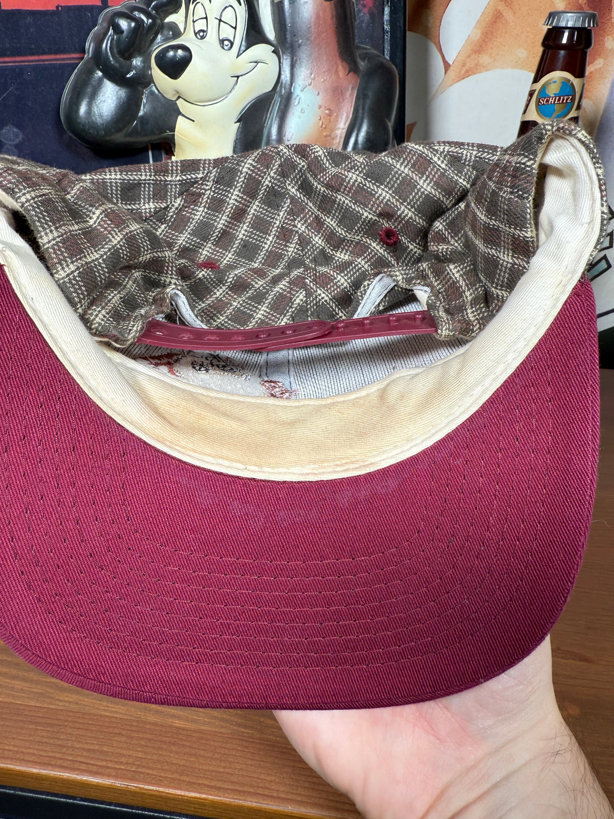 Vintage 1997 Plaid Taz Snapback Hat