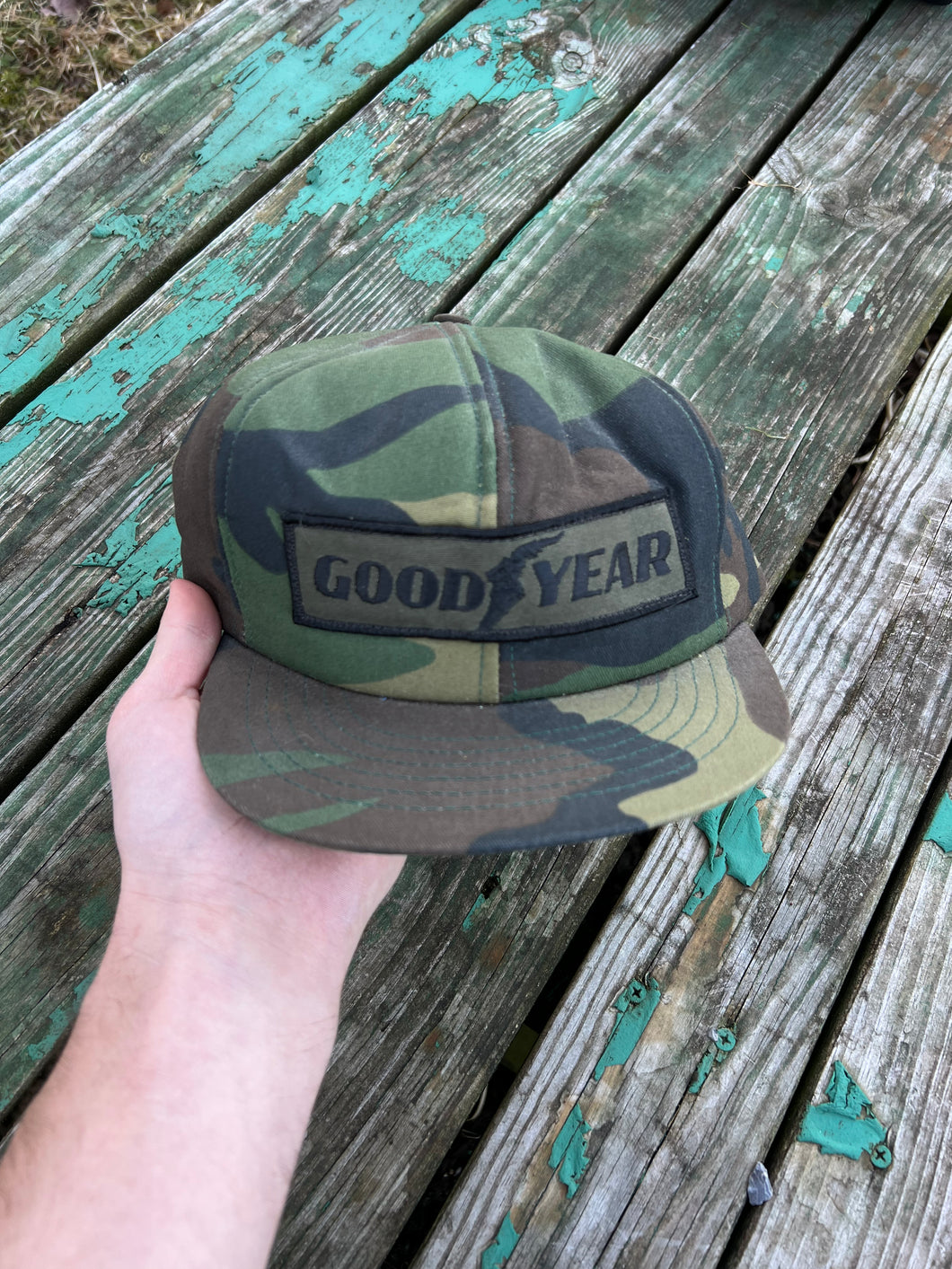 Vintage Camo Goodyear Foam Trucker Hat